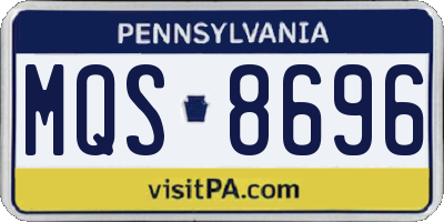 PA license plate MQS8696
