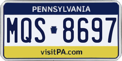 PA license plate MQS8697
