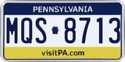 PA license plate MQS8713