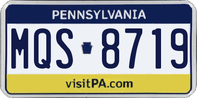 PA license plate MQS8719