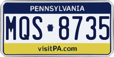 PA license plate MQS8735