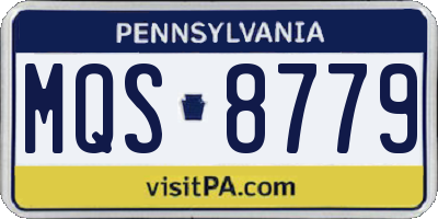 PA license plate MQS8779