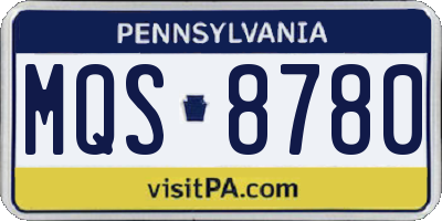PA license plate MQS8780