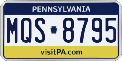PA license plate MQS8795