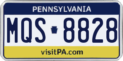 PA license plate MQS8828