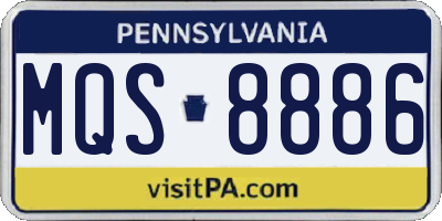 PA license plate MQS8886