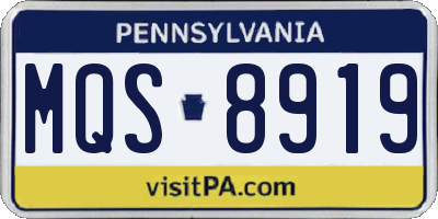 PA license plate MQS8919