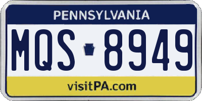 PA license plate MQS8949
