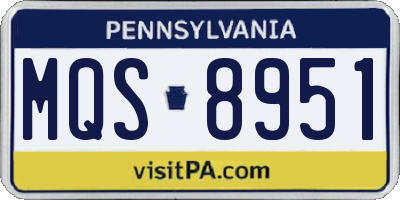 PA license plate MQS8951
