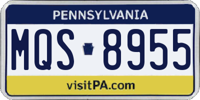 PA license plate MQS8955