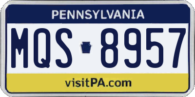 PA license plate MQS8957