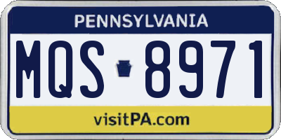 PA license plate MQS8971