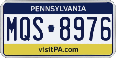 PA license plate MQS8976