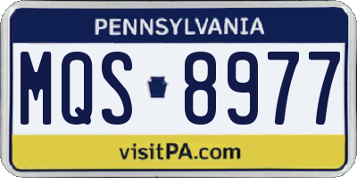 PA license plate MQS8977