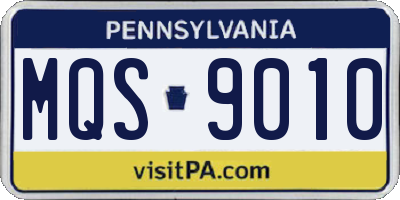 PA license plate MQS9010