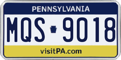 PA license plate MQS9018