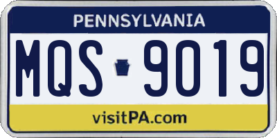 PA license plate MQS9019