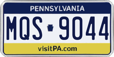 PA license plate MQS9044