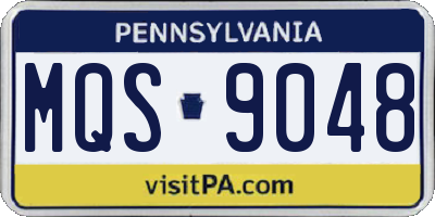 PA license plate MQS9048