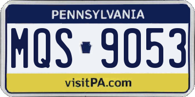 PA license plate MQS9053
