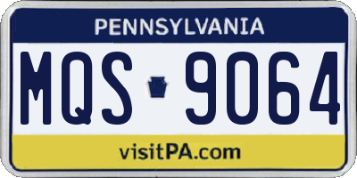 PA license plate MQS9064