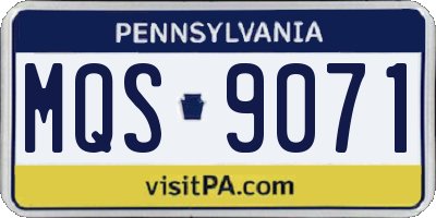 PA license plate MQS9071