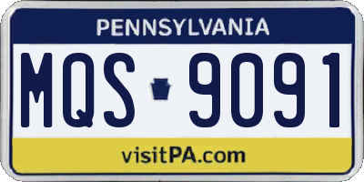 PA license plate MQS9091