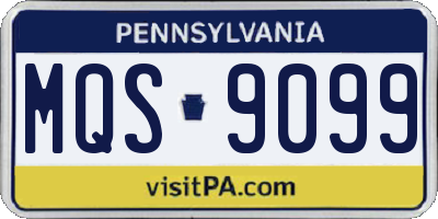 PA license plate MQS9099