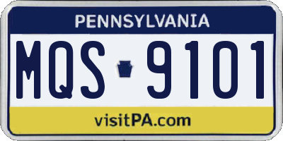 PA license plate MQS9101