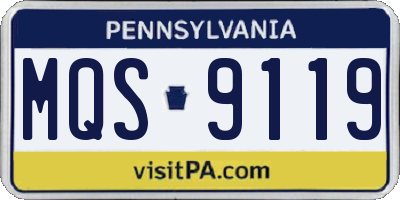 PA license plate MQS9119