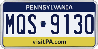 PA license plate MQS9130