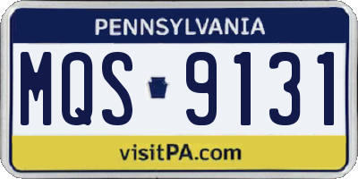 PA license plate MQS9131