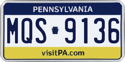 PA license plate MQS9136
