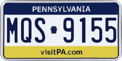 PA license plate MQS9155