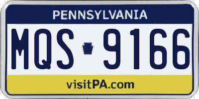 PA license plate MQS9166