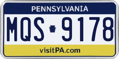 PA license plate MQS9178