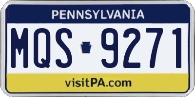 PA license plate MQS9271