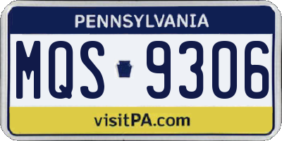 PA license plate MQS9306