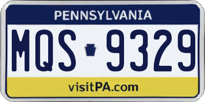 PA license plate MQS9329