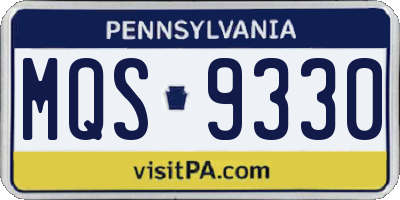PA license plate MQS9330