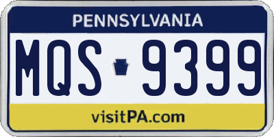 PA license plate MQS9399