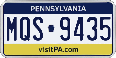 PA license plate MQS9435