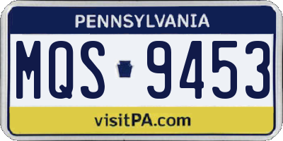 PA license plate MQS9453