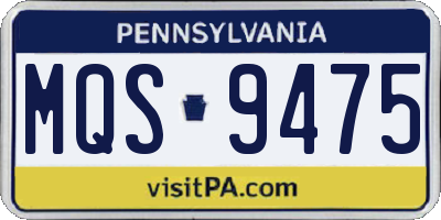 PA license plate MQS9475