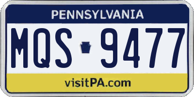 PA license plate MQS9477