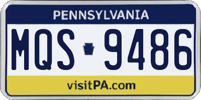 PA license plate MQS9486
