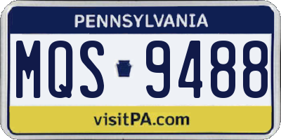 PA license plate MQS9488