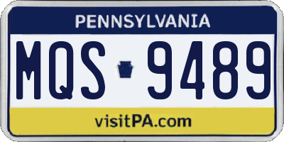 PA license plate MQS9489