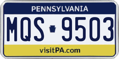 PA license plate MQS9503