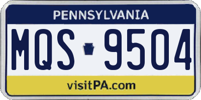 PA license plate MQS9504